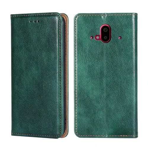 Funda para Fujitsu Flechas F-52B de Cuero Magnético (Verde)