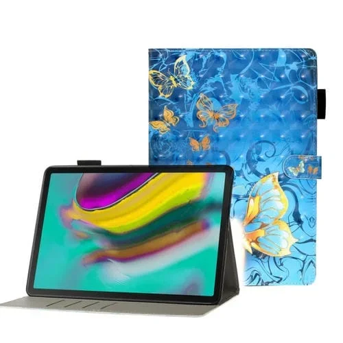 Funda para Galaxy Tab S5E T720 Cuero con Tapa Horizontal Soporte Ranuras Tarjetas Billetera (Azul)