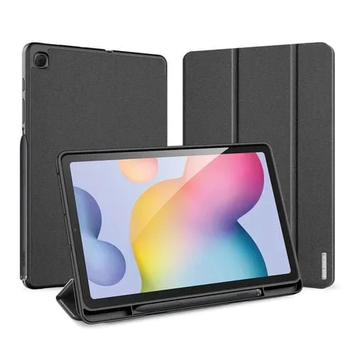 Funda para Galaxy Tab S6 Lite 10,4 Dux Ducis Domo Series Cuero PU Magnética Soporte Plegable Ranura Bolígrafo (Negro)