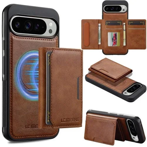 Funda para Google Pixel 10 Pro XL LC.IMEEKE L5 Series con funda RFID desmontable y Magsafe (marrón)