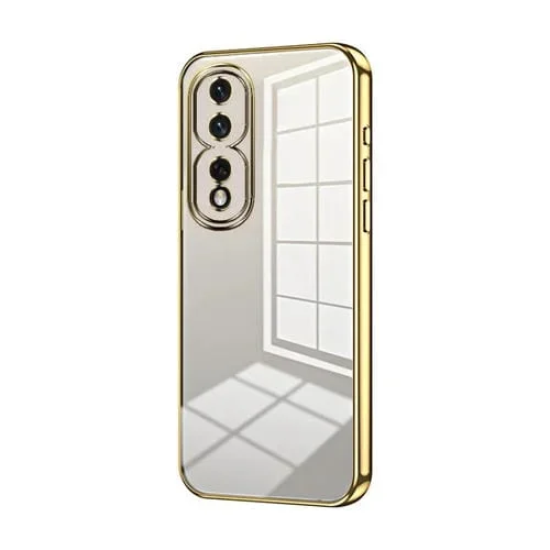 Funda para Honor 80 Pro con Orificio Fino y Revestimiento Transparente (Dorado)