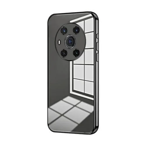 Funda para Honor Magic3 con Orificio Fino y Revestimiento Transparente (Negro)