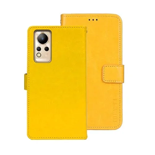 Funda para Infinix Note 12 Idewei Crazy Horse Texture Leather Phone Case (Amarillo)