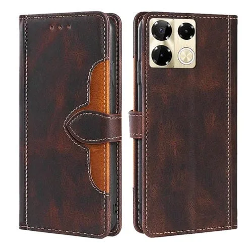 Funda para Infinix Note 40 Pro 5G de Cuero con Hebilla Magnética Skin Feel (Marrón)