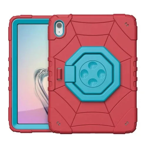 Funda para iPad 2025/2022 con Asa Giratoria Antiestrés (Rojo y Azul)