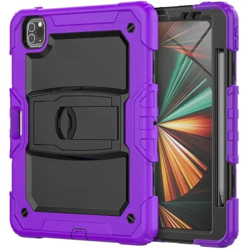 Funda para iPad Pro 11 Silicona + PC con Soporte (Púrpura)