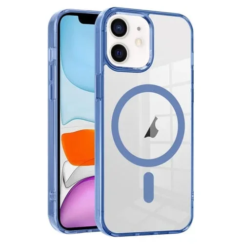 Funda para iPhone 11 Ice Color Magnetic Series PC con Estuche Acrílico para Teléfono Magsafe (Far Peak Blue)