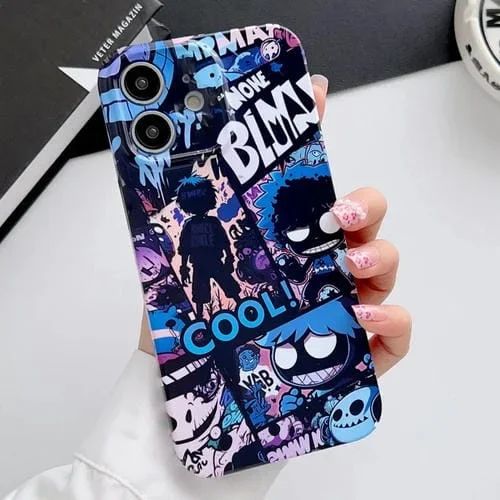 Funda para iPhone 11 PC Patrón Pintado Precise Hole (Púrpura Comics)