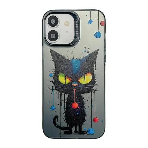 Funda para iPhone 11 PC + TPU Cute Animal Pattern Serie (Black Cat)