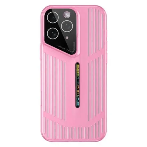 Funda para iPhone 11 Pro Max con disipación de calor, translúcida, esmerilada y hueca (rojo claro)