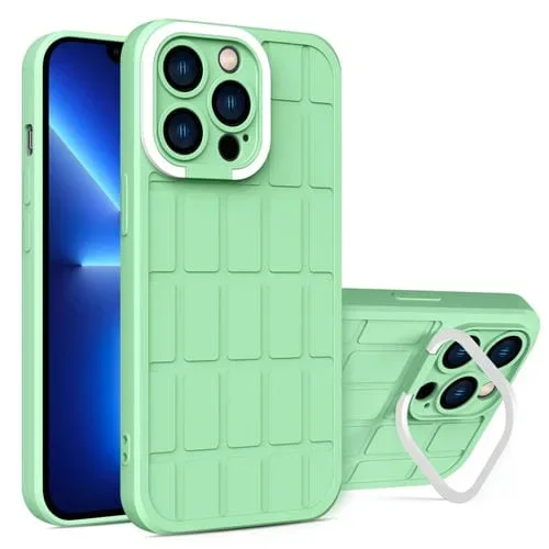 Funda para iPhone 11 Pro Max Cube Lens Holder TPU + PC (Verde)