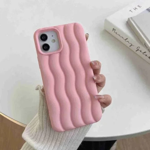 Funda para iPhone 11 Pro Max Skin Feel 3D Water Wave Texture (Rosa)
