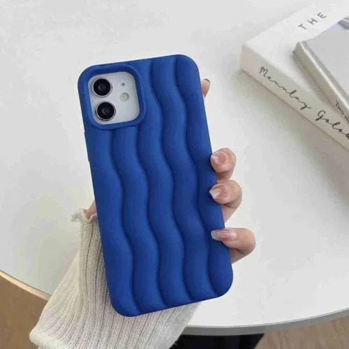 Funda para iPhone 11 Pro Max Skin Feel 3D Water Wave Texture (Royal Blue)