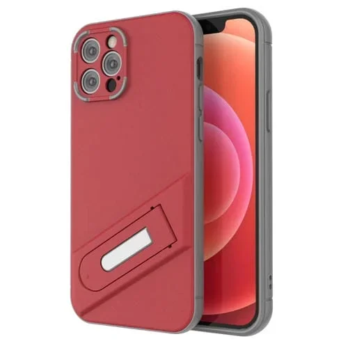 Funda para iPhone 12 Pro Invisible Holder TPU + PC Phone Case (Rojo)