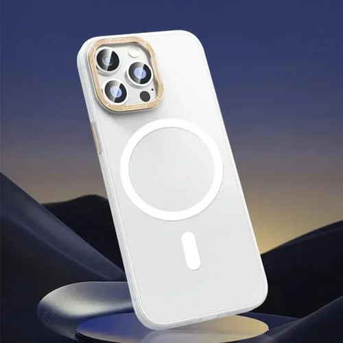 Funda para iPhone 12 Pro Max Magsafe Magnetic Crystal Frosted Series (Blanco Translúcido)