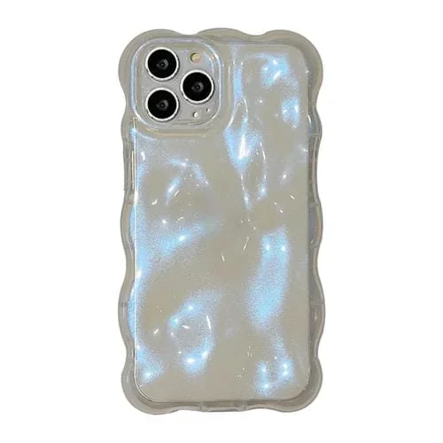 Funda para iPhone 12 Pro Max Wave Bubbles TPU Phone Case (Glitter Blue)