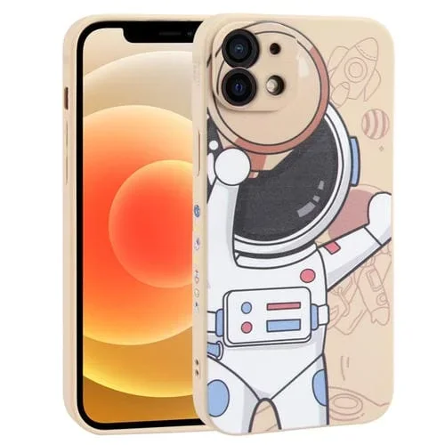 Funda para iPhone 12 Spaceman Binoculars Phone Case (Beige)