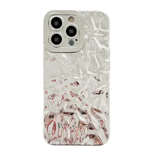 Funda para iPhone 12 TPU Galvanoplastia Meteorite Texture (Plata)