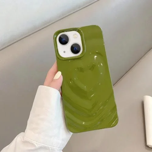 Funda para iPhone 13 3D Love Pattern Phone Case (Verde)