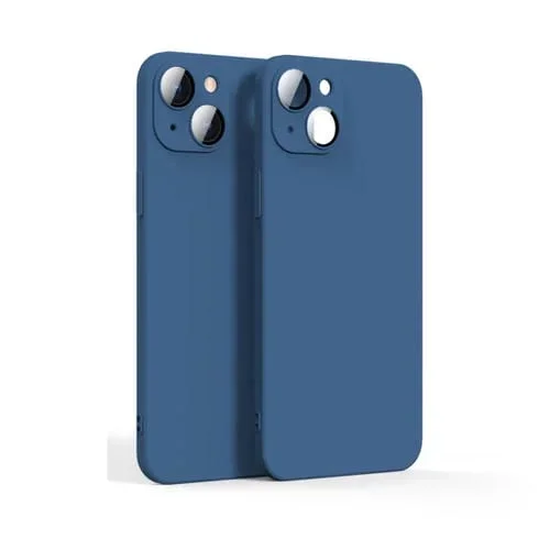 Funda para iPhone 13 Mini Lens Glass Film Liquid State Phone Case (Azul)