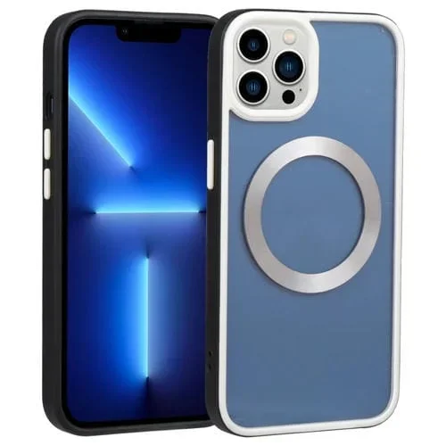 Funda para iPhone 13 Pro Escudo de Dos Colores Magsafe TPU + PC (Negro)