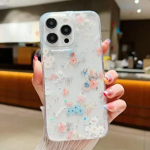 Funda para iPhone 13 Pro Fresh Small Floral Epoxy TPU Phone Case (D01)