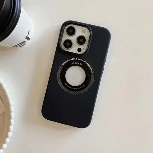 Funda para iPhone 13 Pro Magnética de Silicona con Marco de Metal (Negro)