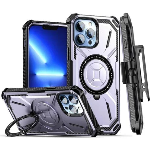 Funda para iPhone 13 Pro Max Armor Series Magsafe Magnética con Clip Trasero (Púrpura)