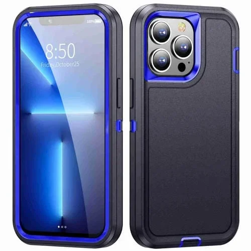 Funda para iPhone 13 Pro Max Life Resistente al Agua para Teléfono (Azul Oscuro + Azul Real)