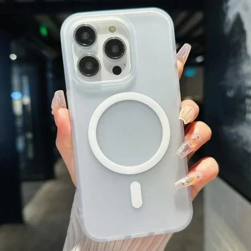 Funda para iPhone 13 Pro Max Magsafe PC Híbrida de TPU (Blanco)