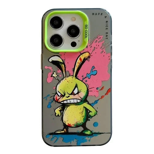 Funda para iPhone 13 Pro Max PC + TPU Animal Pattern Oil Painting Series (Conejo)