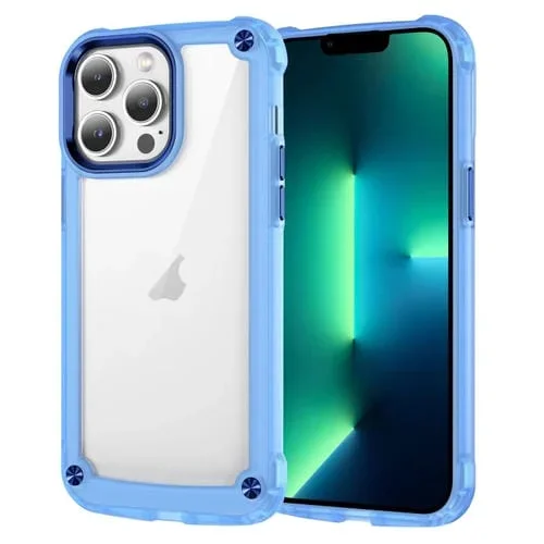 Funda para iPhone 13 Pro Max Skin Feel TPU + PC Phone Case (Azul Transparente)