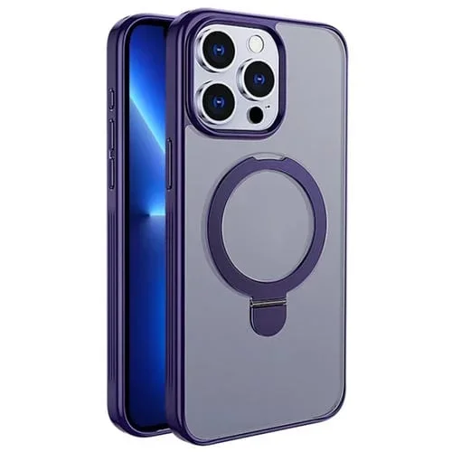 Funda para iPhone 13 Pro Multifuncional Magsafe Holder Phone Case (Púrpura)