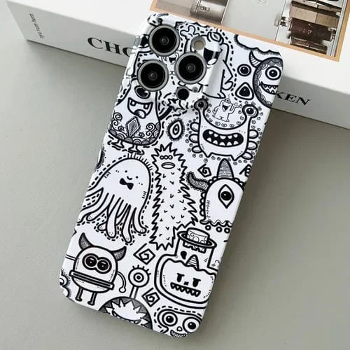 Funda para iPhone 13 Pro PC Patrón Pintado Precise Hole (Monstruo de Botella)