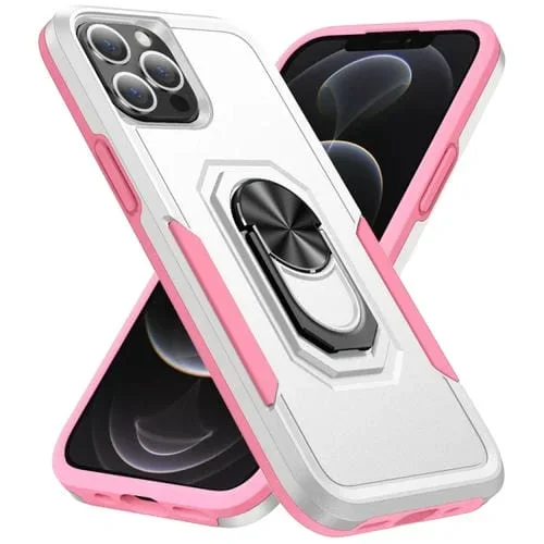 Funda para iPhone 13 Pro Ring Kickstand a Prueba de Golpes (Blanco)