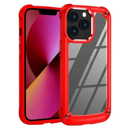 Funda para iPhone 13 Pro TPU + PC Protección de Lente (Rojo)