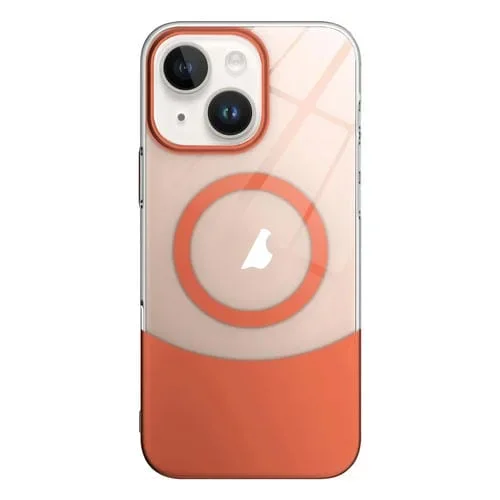 Funda para iPhone 13 Slim Color Contrast Magsafe PC Transparente (Naranja)