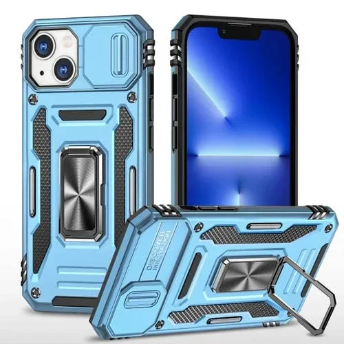 Funda para iPhone 14 Armor PC + TPU con Protección Cámara (Azul Claro)