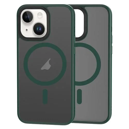 Funda para iPhone 14 Brilliant Series Magsafe Micro-Frosted Anti-Huella Digital PC (Verde)