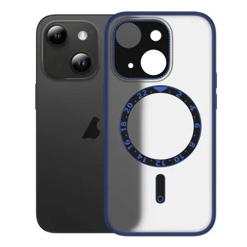 Funda para iPhone 14 Dial Plate Magsafe Phone Case (Azul Marino)