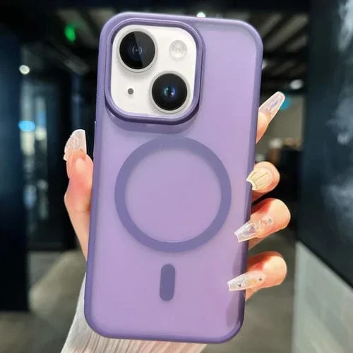 Funda para iPhone 14 Plus Magsafe PC Híbrida de TPU Transparente (Púrpura)