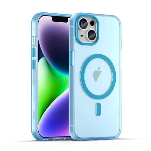 Funda para iPhone 14 Plus Magsafe TPU + PC Cobertura Total (Azul)