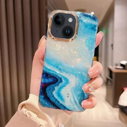 Funda para iPhone 14 Plus TPU Colorful Crystal Ripple (Azul)