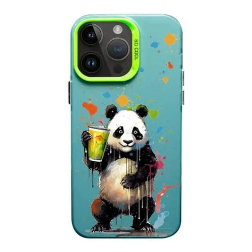 Funda para iPhone 14 Pro Max Color Ink Frosted PC + Estuche TPU Panda Gigante