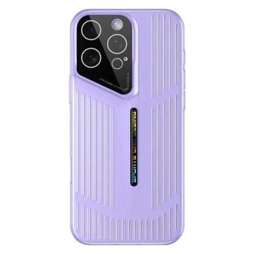 Funda para iPhone 14 Pro Max con disipación de calor, translúcida, hueca y esmerilada (morada)