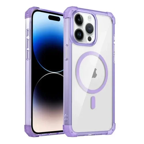 Funda para iPhone 14 Pro Max Magnética Transparente Magsafe (Púrpura)