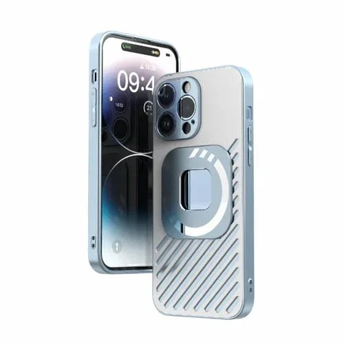 Funda para iPhone 14 R-Just Square Round Mirror PC + TPU (Azul)