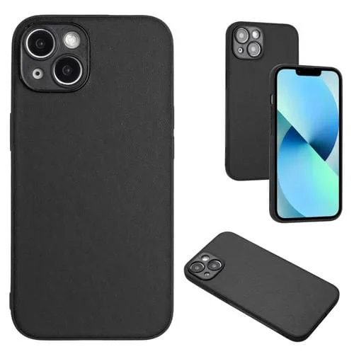 Funda para iPhone 14 R20 con Patrón de Cuero (Negro)