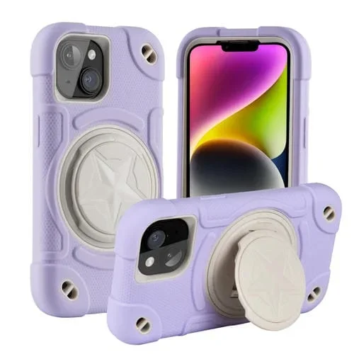 Funda para iPhone 14 Shield PC Hybrid Silicone Phone Case (Rero Purple + White)