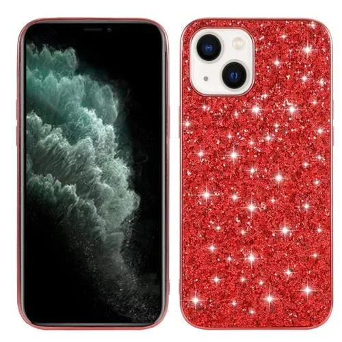 Funda para iPhone 14 TPU Glitter Powder Protección (Rojo)